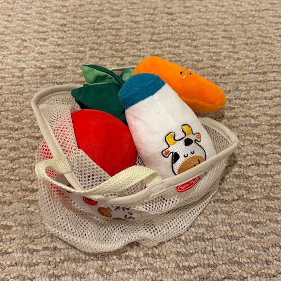 Melissa & Doug Set of 2 Food Toys Cutting Food and Market Basket - Picture 3 of 5